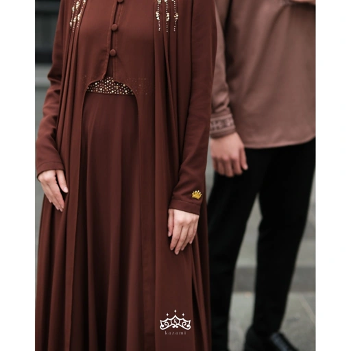 Image of Kazami - Abaya Haneen Satu Set ( Abaya Dress payet set inner dan outer)