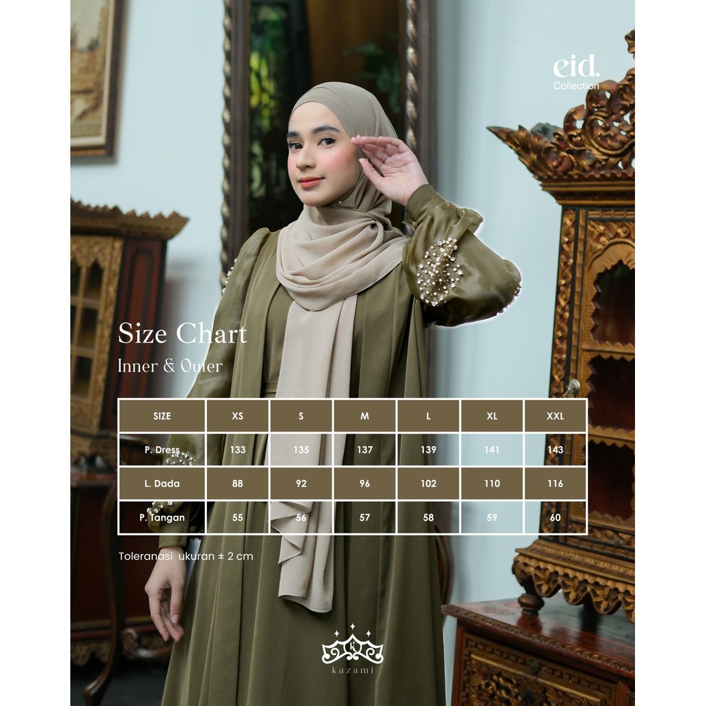 Kazami - Dress Payet Mewah Abaya Mihra Material Dubai Silk Organza