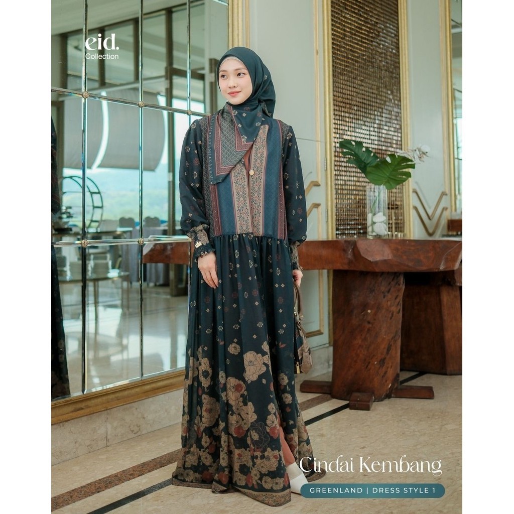 Kazami - Dress Dewasa Sarimbit Cindai Kembang style 1