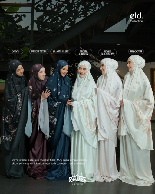 Image of Kazami - Telekung / Mukena Printing Petals Of Grace Motif Bunga