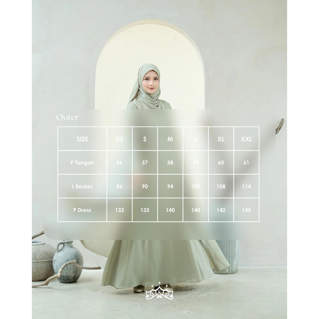 Kazami - Dress Abaya Shireen set Inner Outer New Color