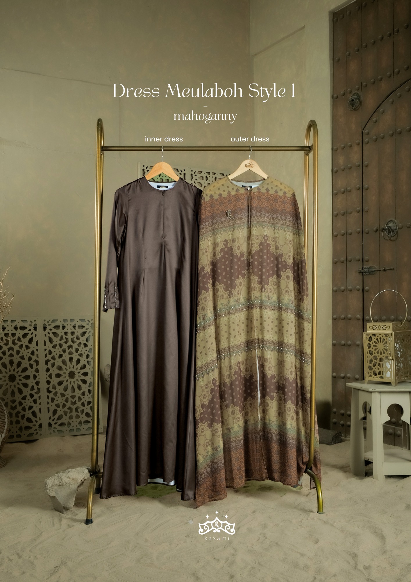 Kazami - Dress / Gamis Meulaboh Kasih Style 1 Set Inner Outer