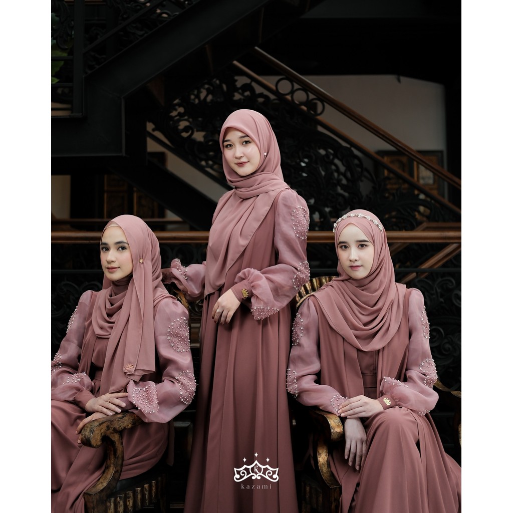 Kazami - Dress Payet Mewah Abaya Mihra Material Dubai Silk Organza