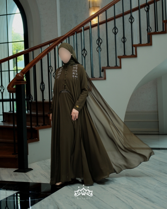 Kazami - Abaya Haneen Satu Set ( Abaya Dress payet set inner dan outer)