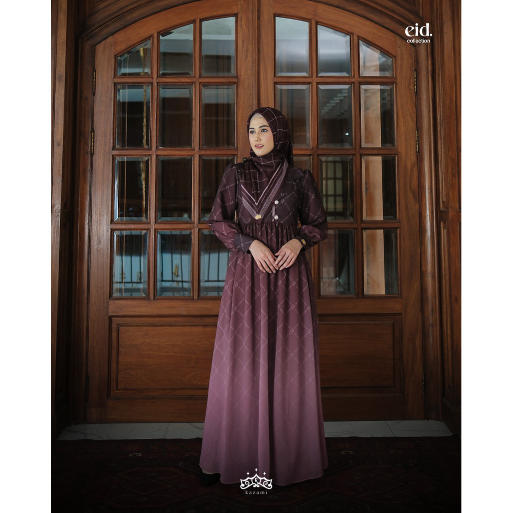 Kazami - Dress Dewasa Motif Mewah Everlast Monogram style 1