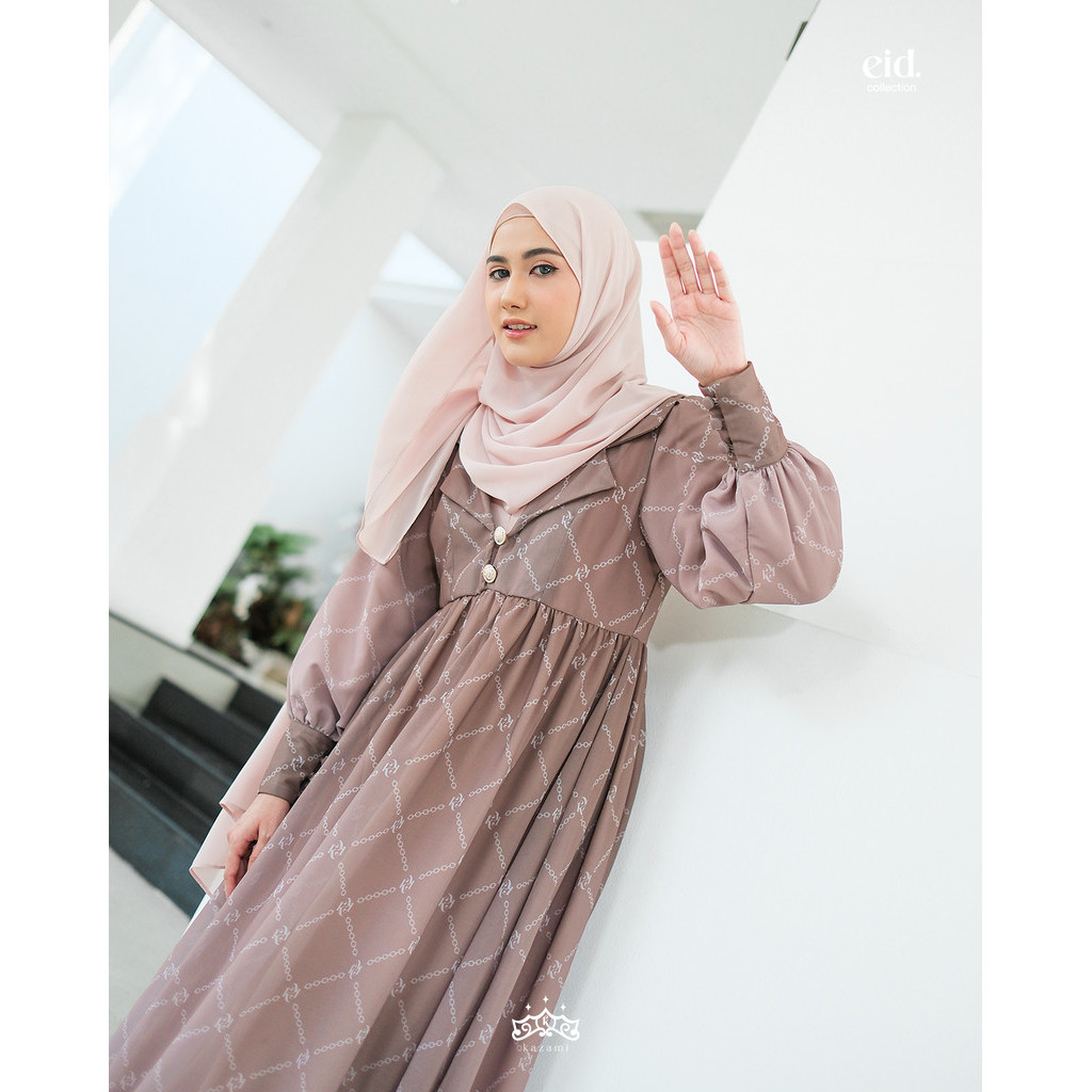 Kazami - Dress Dewasa Motif Mewah Everlast Monogram style 1