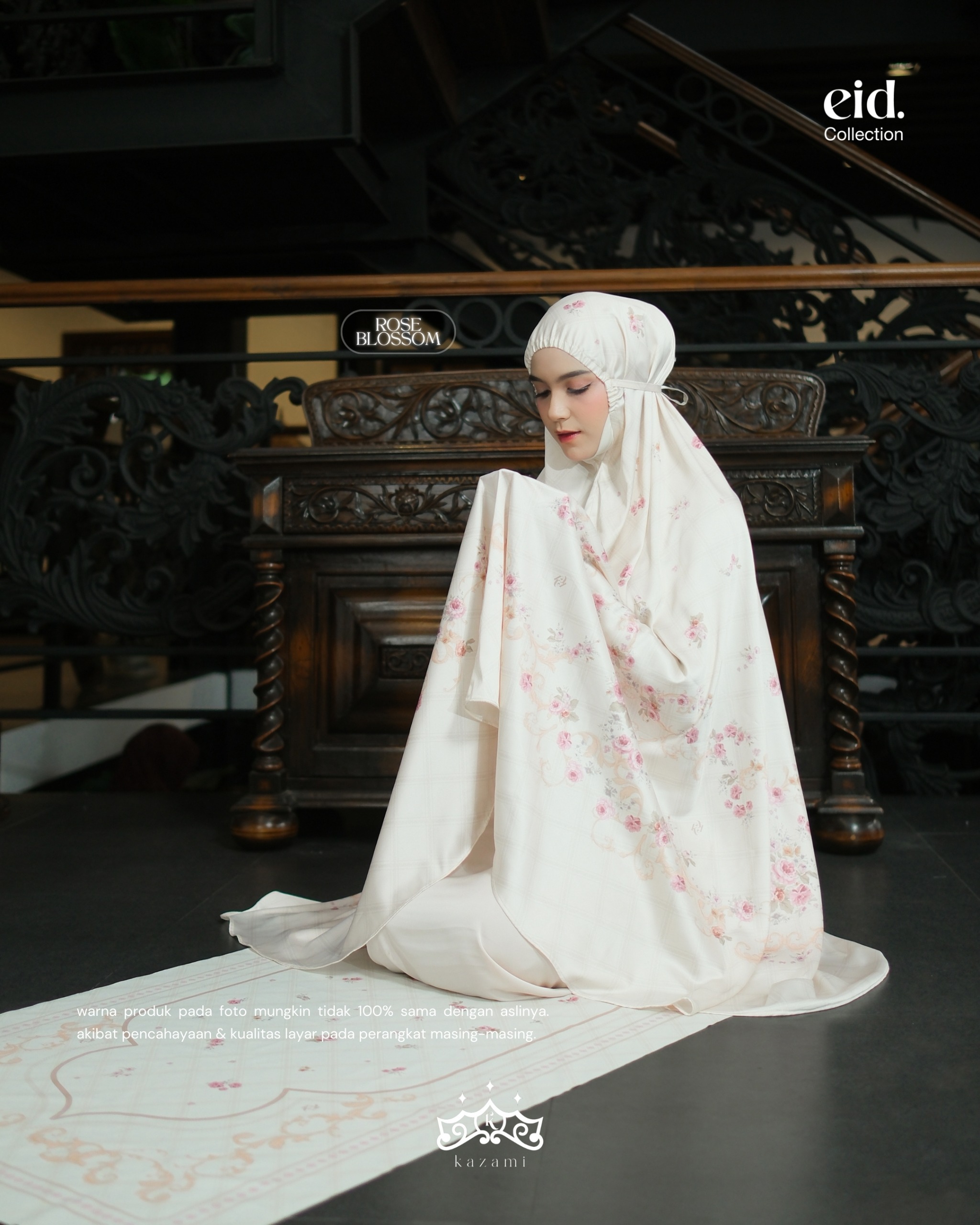 Kazami - Telekung / Mukena Printing Petals Of Grace Motif Bunga