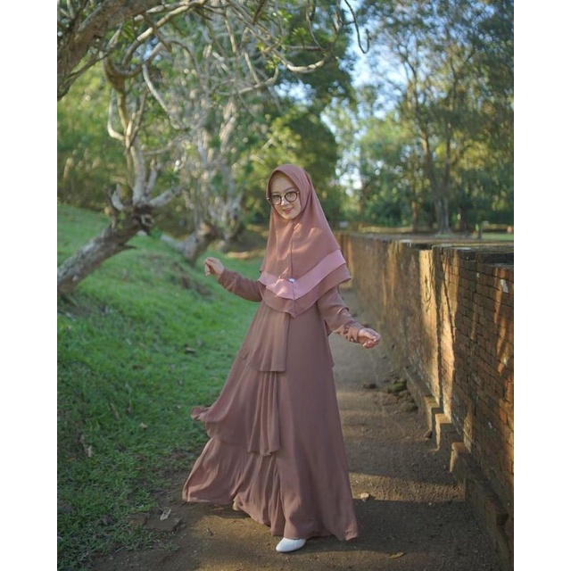Kazami - Dress Anggun Mewah Simple Bahan Ceruty Babydoll Premium