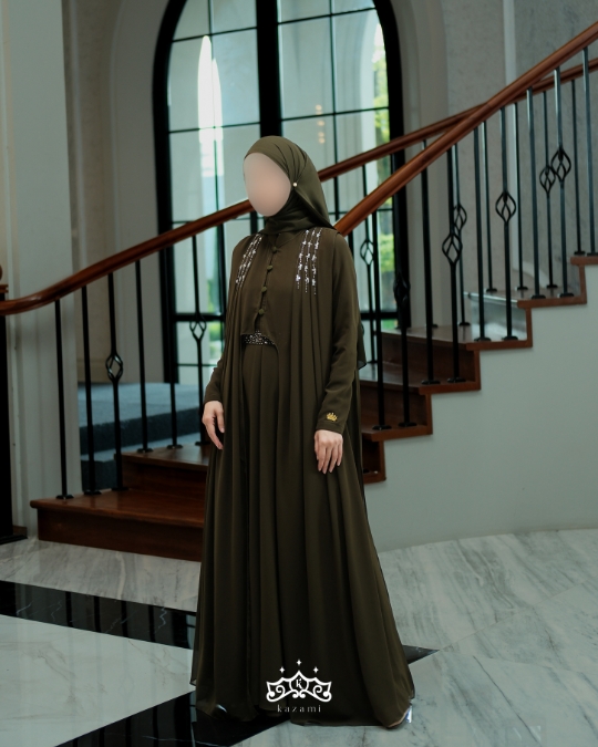 Kazami - Abaya Haneen Satu Set ( Abaya Dress payet set inner dan outer)