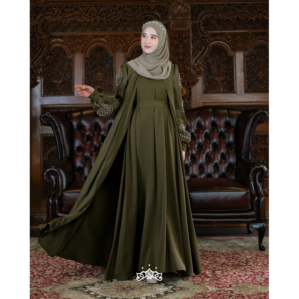 Kazami - Dress Payet Mewah Abaya Mihra Material Dubai Silk Organza