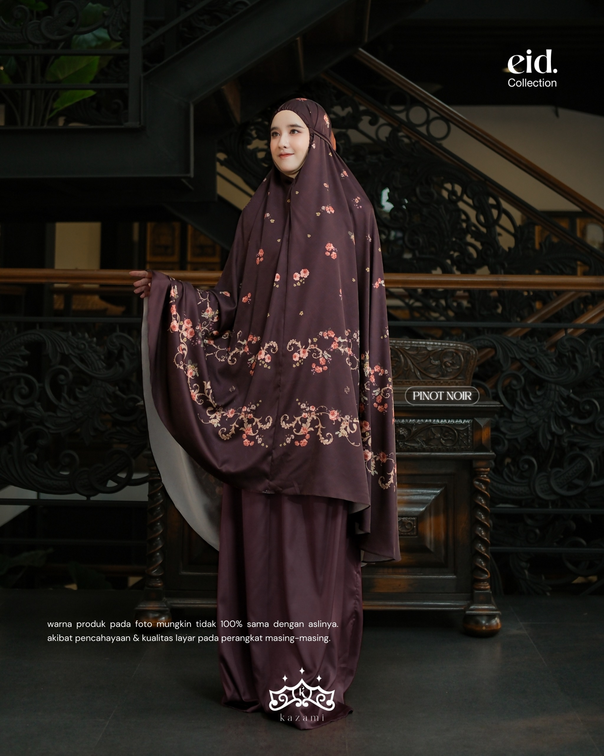 Kazami - Telekung / Mukena Printing Petals Of Grace Motif Bunga