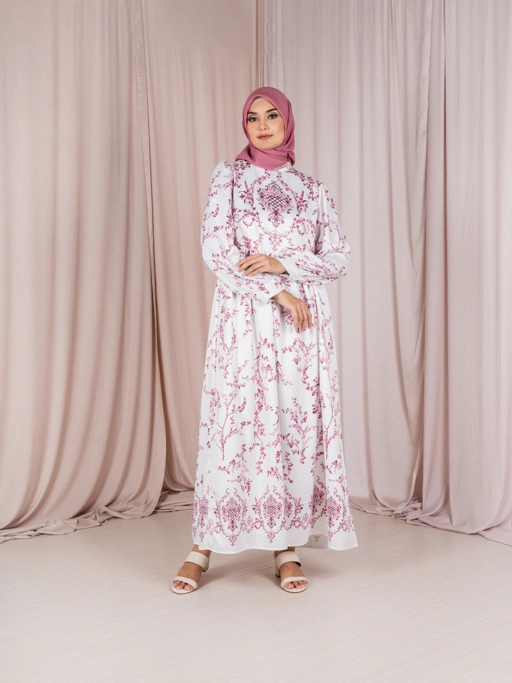 Image of Emily Dress - White Bordo