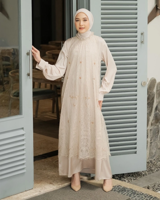Image of Qania Dress - Beige