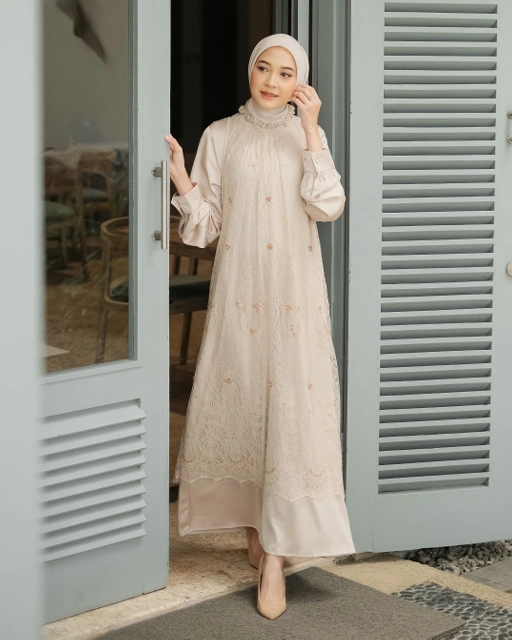 Image of Qania Dress - Beige