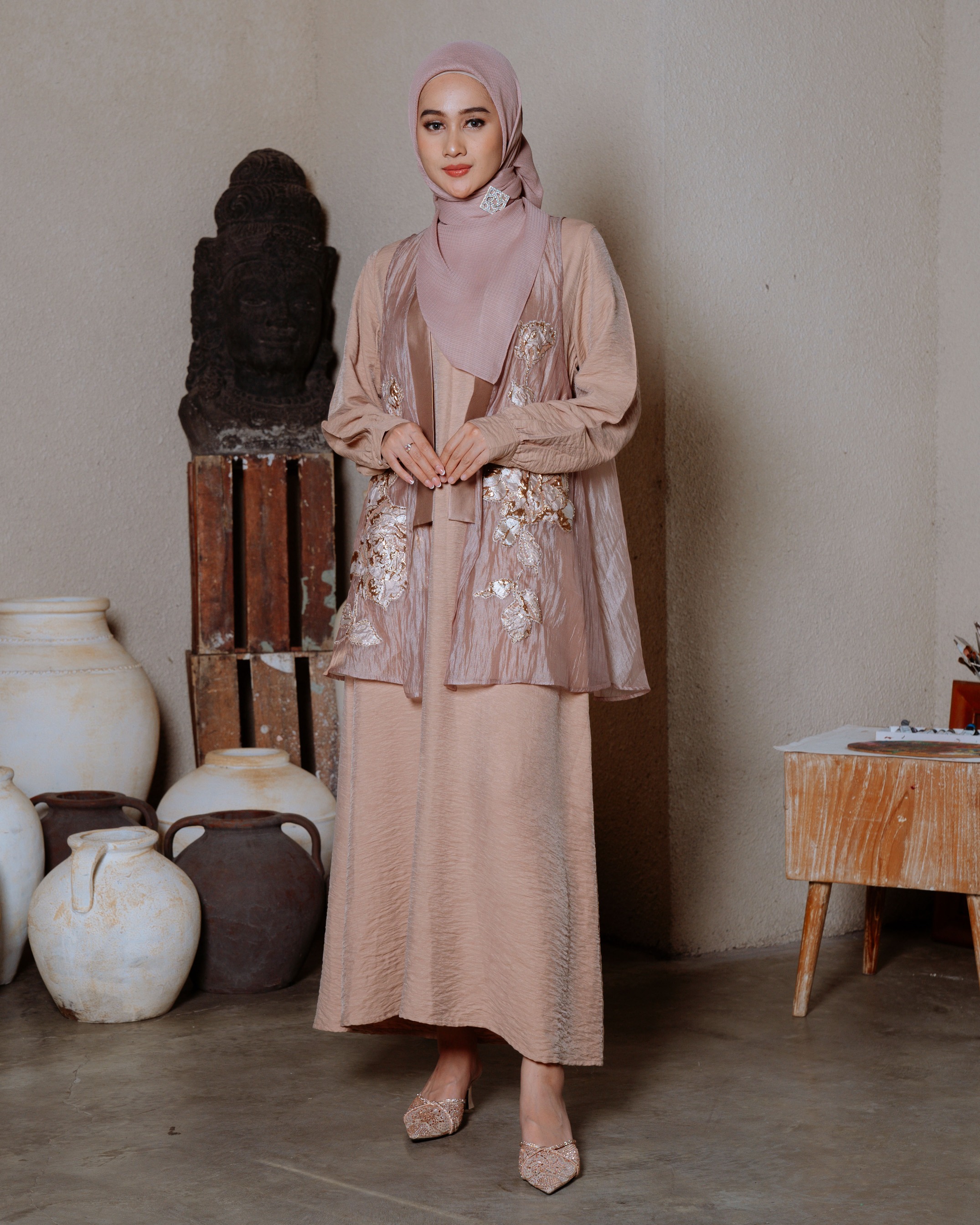 Atiqah Dress - Tan