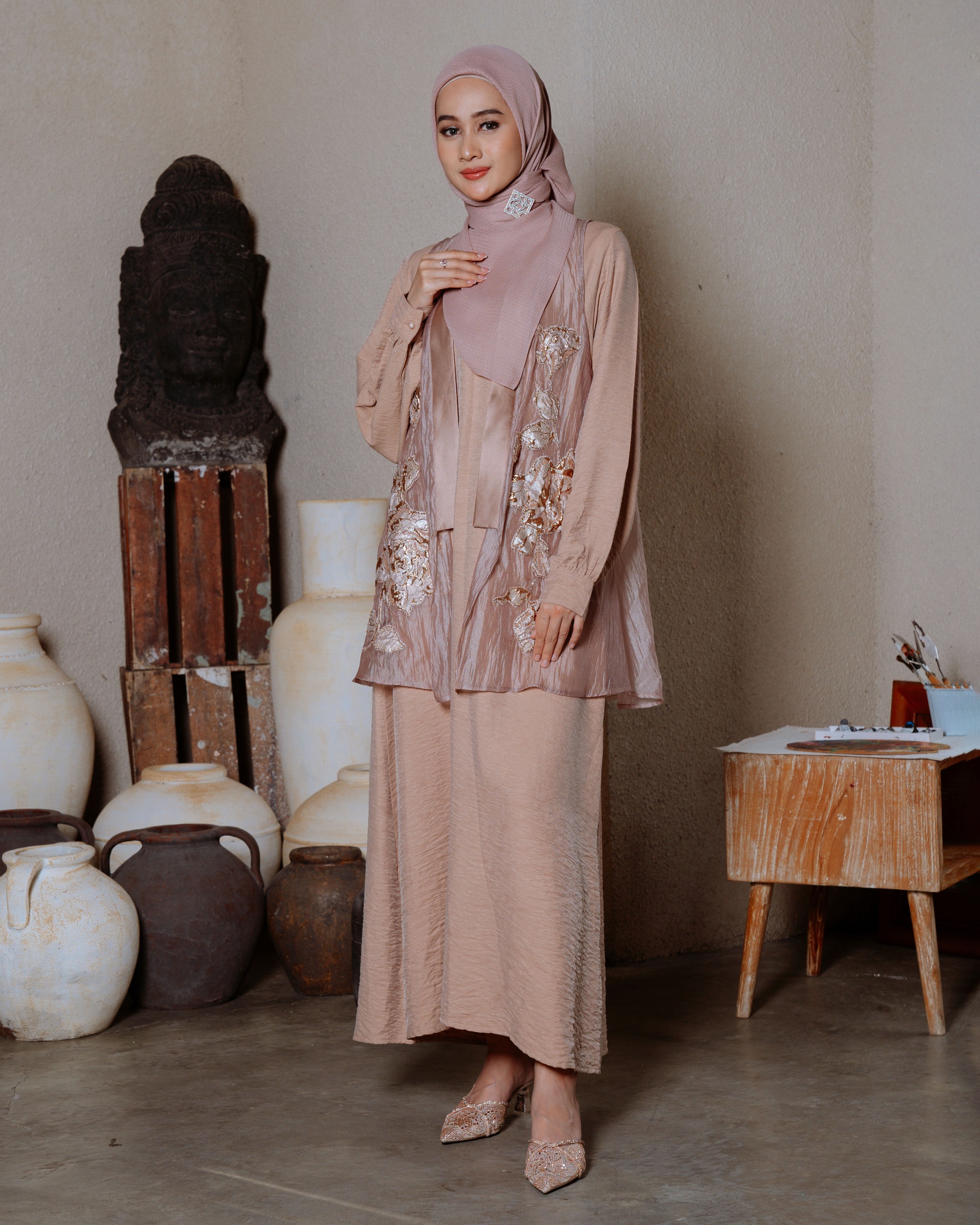 Atiqah Dress - Tan
