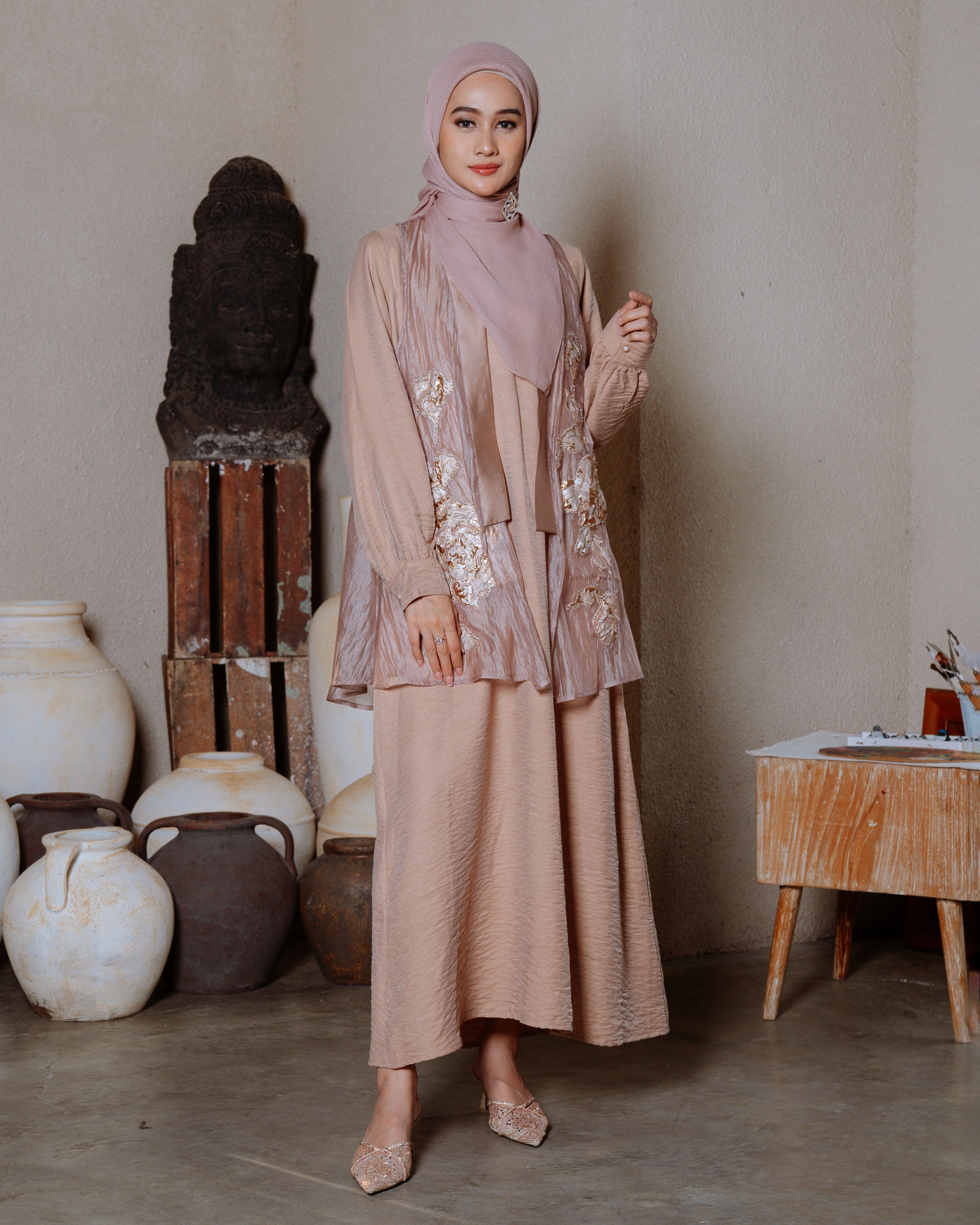 Atiqah Dress - Tan