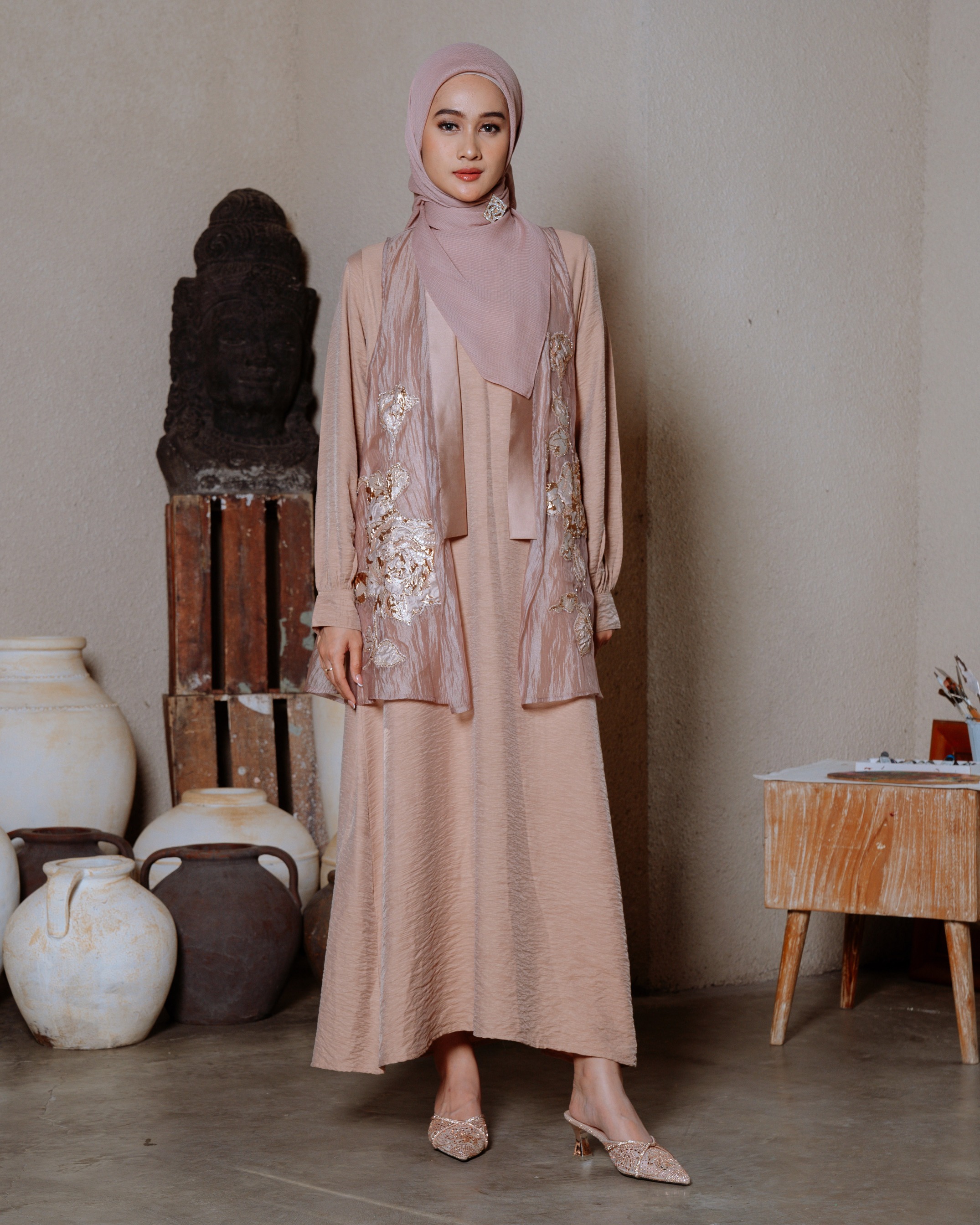 Atiqah Dress - Tan