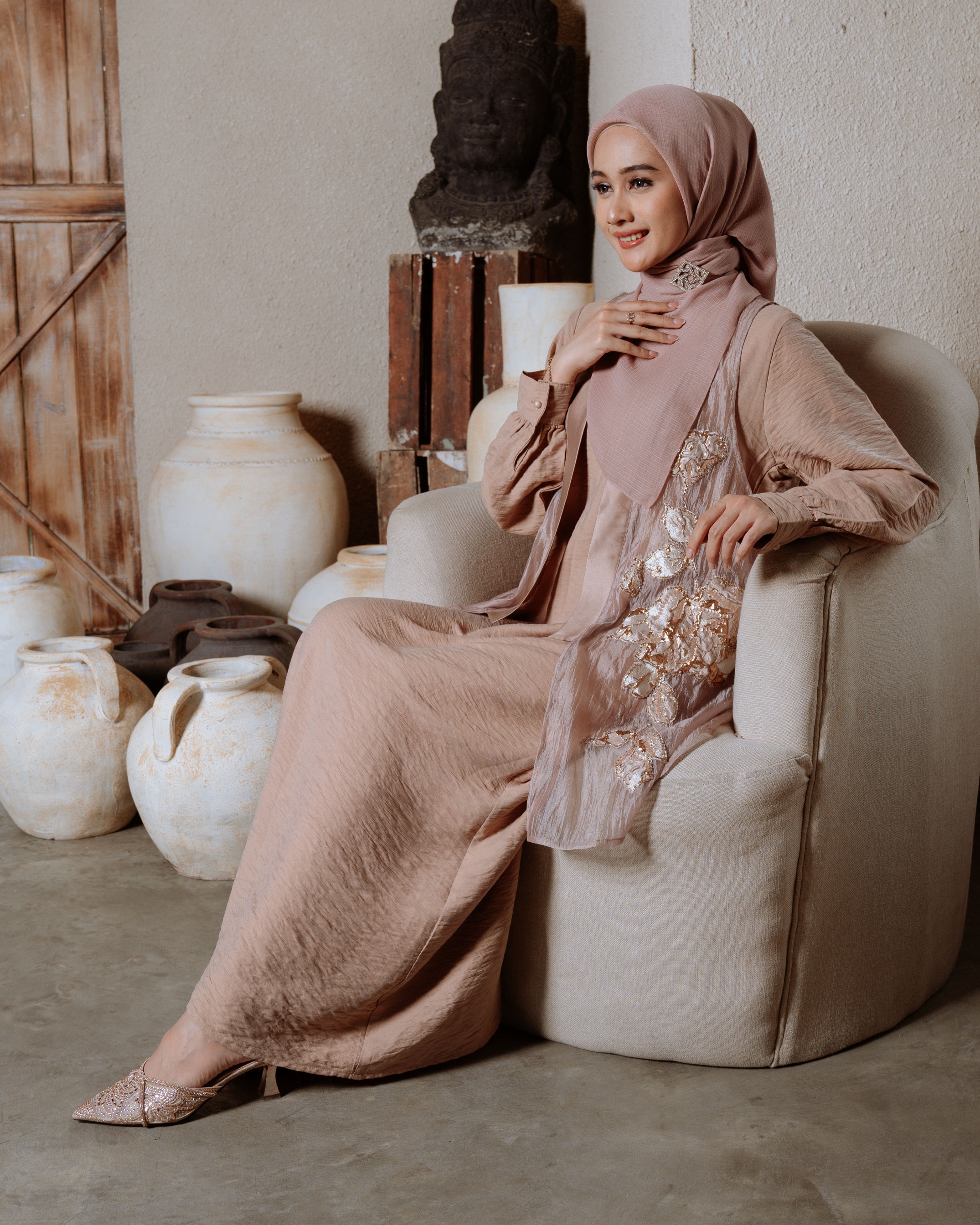 Atiqah Dress - Tan