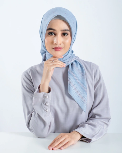 Image of Pixelate Scarf - Lite Blue