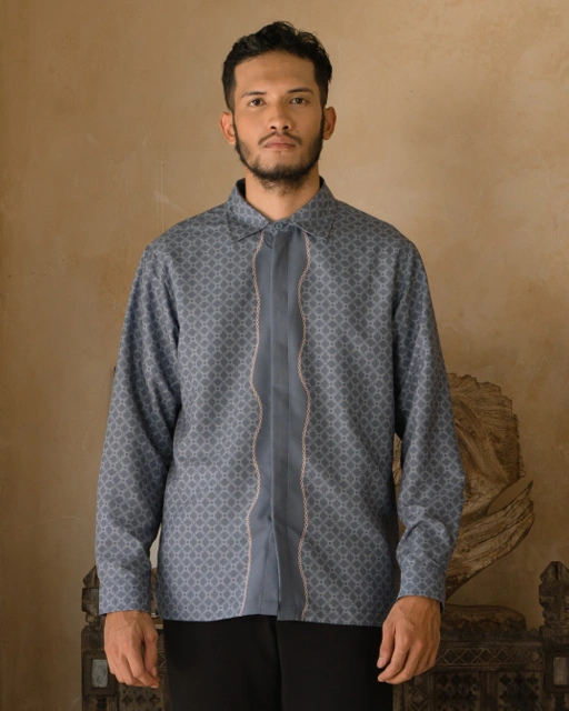 Image of Fahmi Men's Shirt - Steel Blue