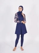 Nafisah Swim Navy Print