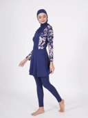 Nafisah Swim Navy Print
