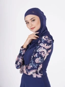 Nafisah Swim Navy Print