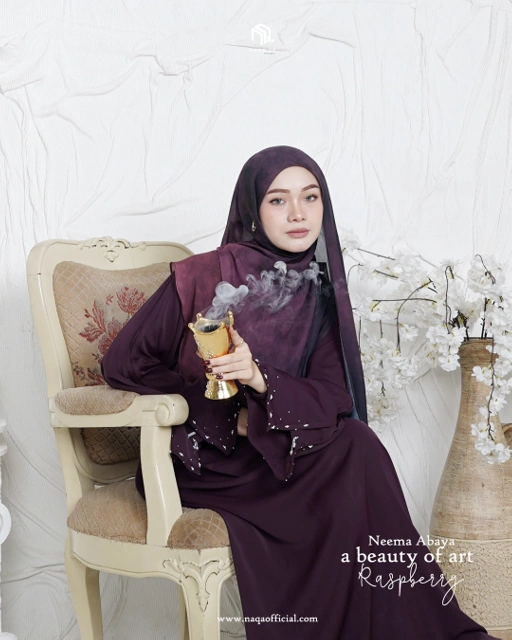 Image of [PRE ORDER] PASHMINA PRINTING NEEMA - RASPBERRY by naqa.id