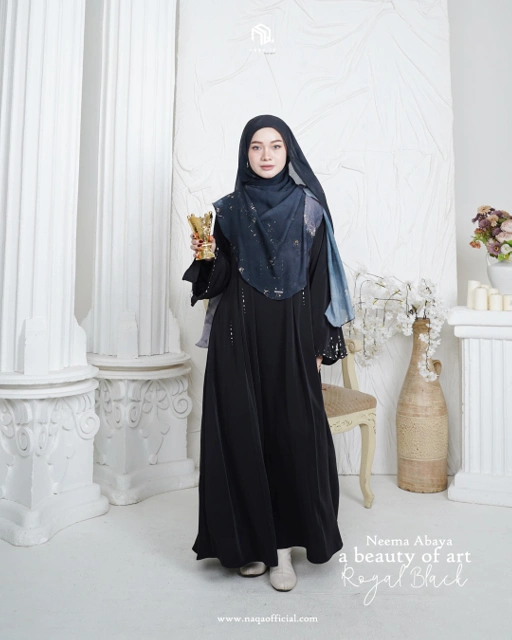 Image of [PRE ORDER] NEEMA ABAYA - ROYAL BLACK by naqa.id