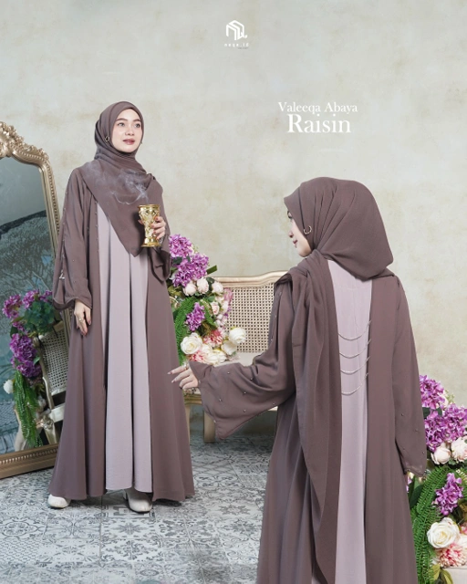 Image of [PRE ORDER] VALEEQA ABAYA - RAISIN - by NAQA.ID