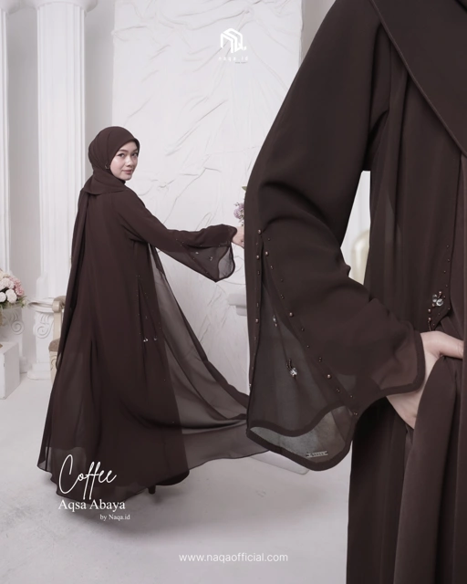 Image of [PRE ORDER] AQSA ABAYA - COFFEE by naqa.id
