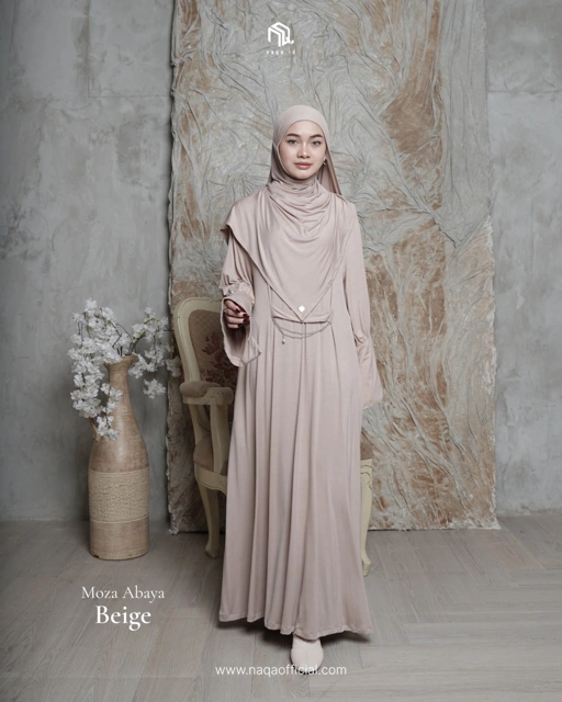 Image of [READY STOK] MOZA ABAYA - BEIGE by naqa.id