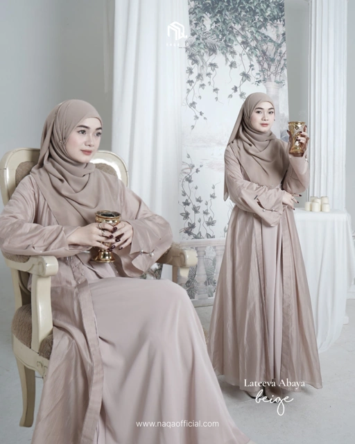 Image of [READY STOK] LATEEVA ABAYA - BEIGE by naqa.id