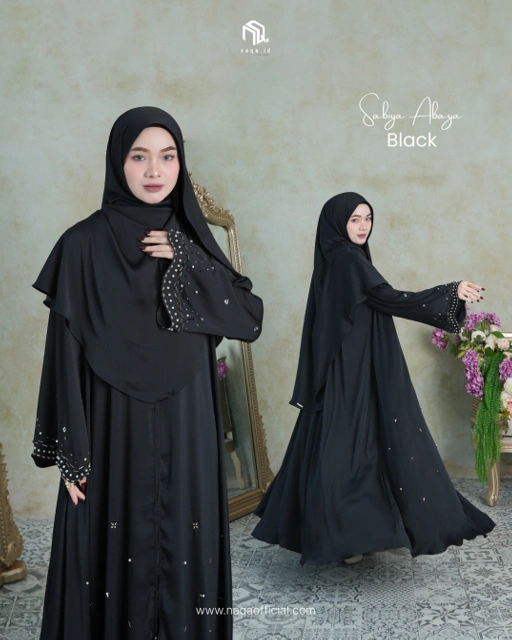 Image of [PRE ORDER] SABIYA ABAYA 2 IN 1 - BLACK - NAQA.ID