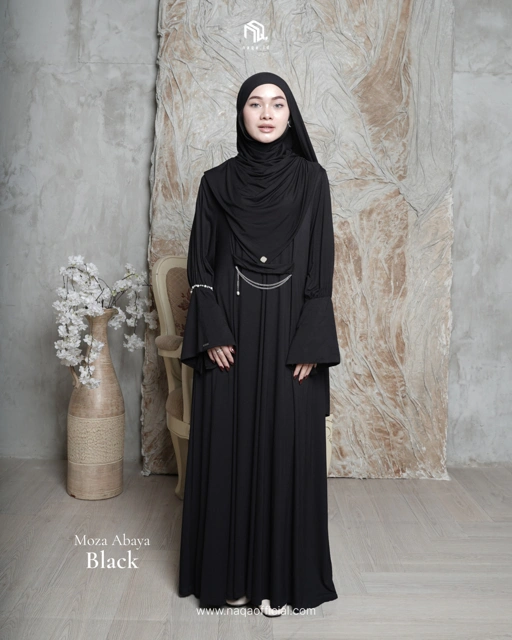 Image of [READY STOK] MOZA ABAYA - BLACK by naqa.id