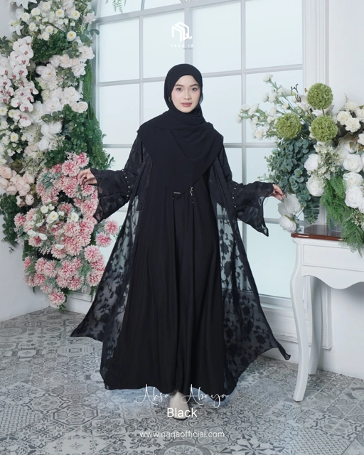 Image of [PRE ORDER] AHSA ABAYA - BLACK by naqa.id