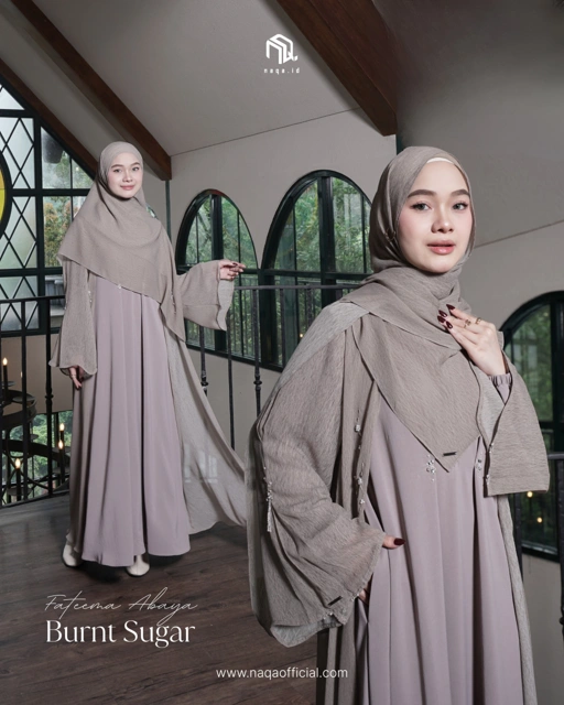 Image of [PRE ORDER] FATEEMA ABAYA - BRUNT SUGAR by naqa.id