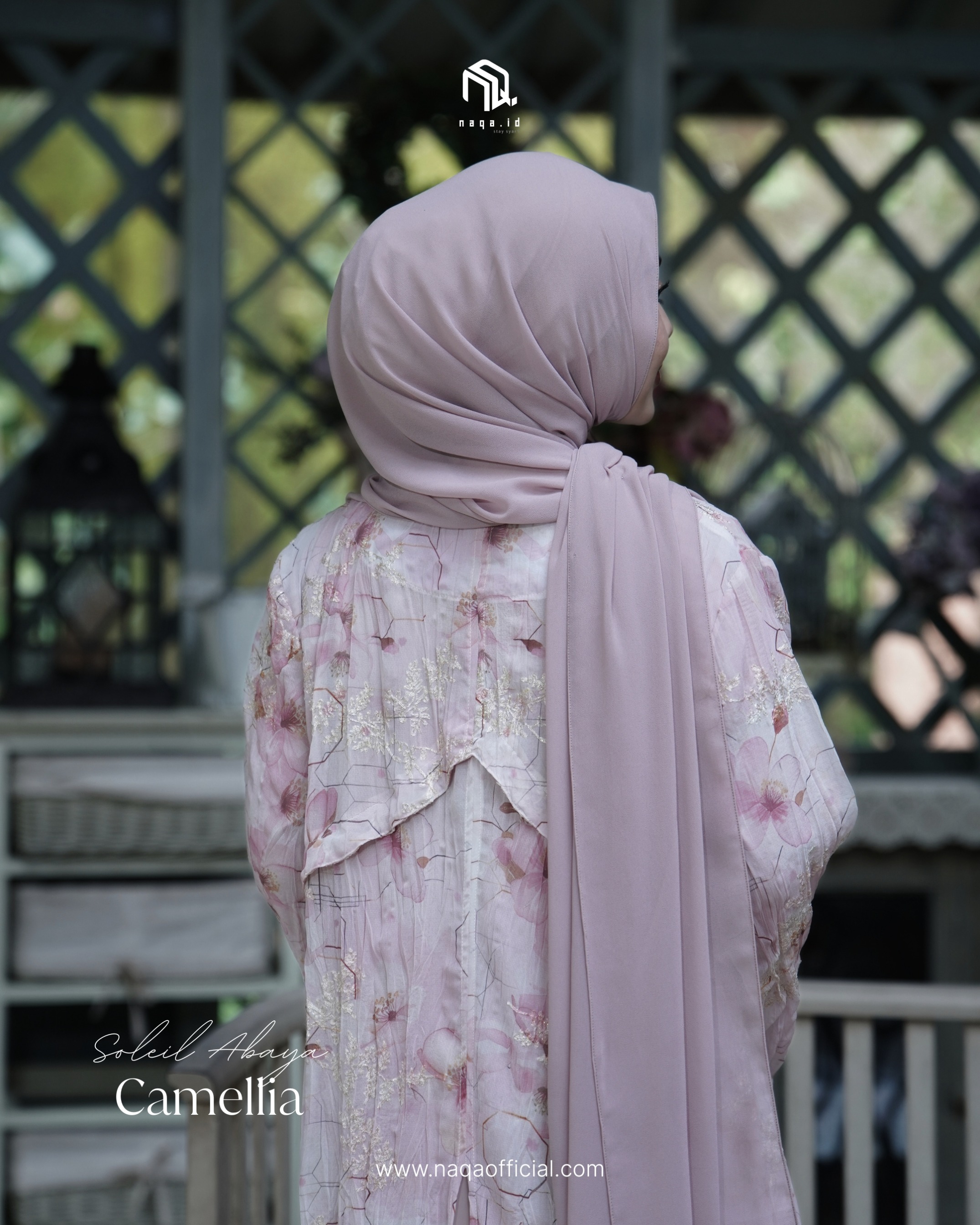 [READY STOCK] SET INNER OUTER - SOLEIL ABAYA - CAMELLIA by naqa.id