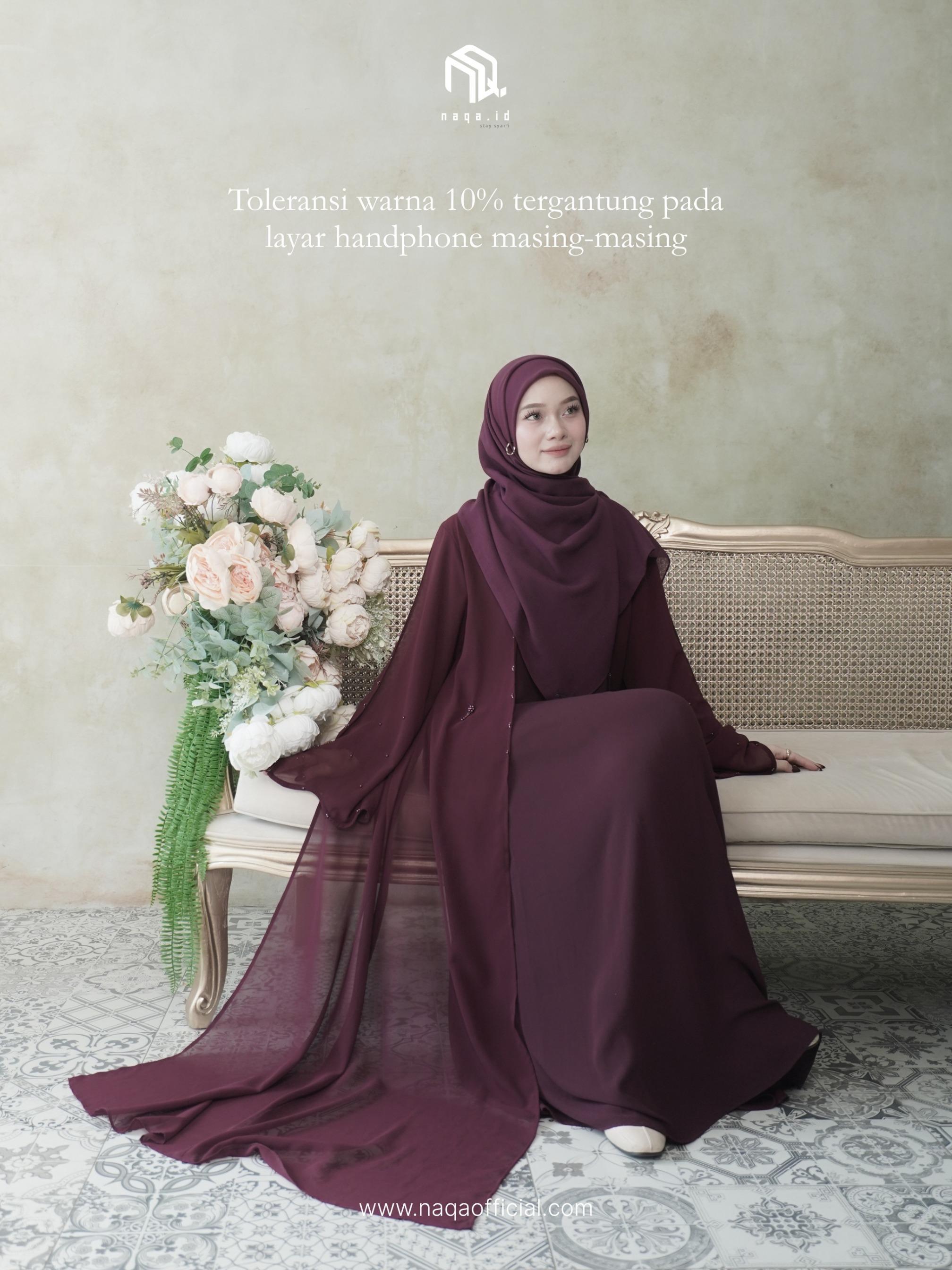 [READY STOCK] VALEEQA ABAYA - CARMINE by naqa.id