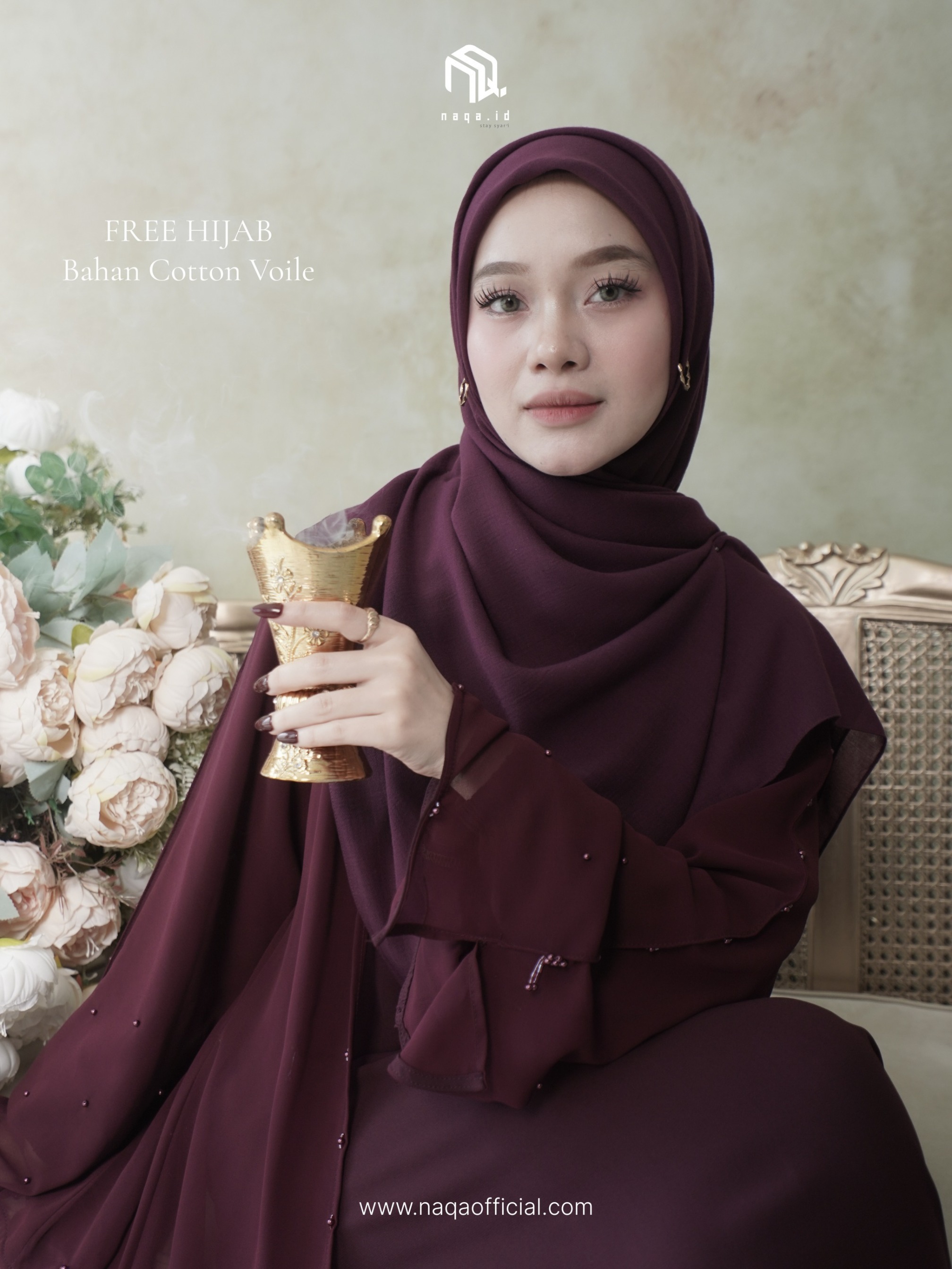 [READY STOCK] VALEEQA ABAYA - CARMINE by naqa.id