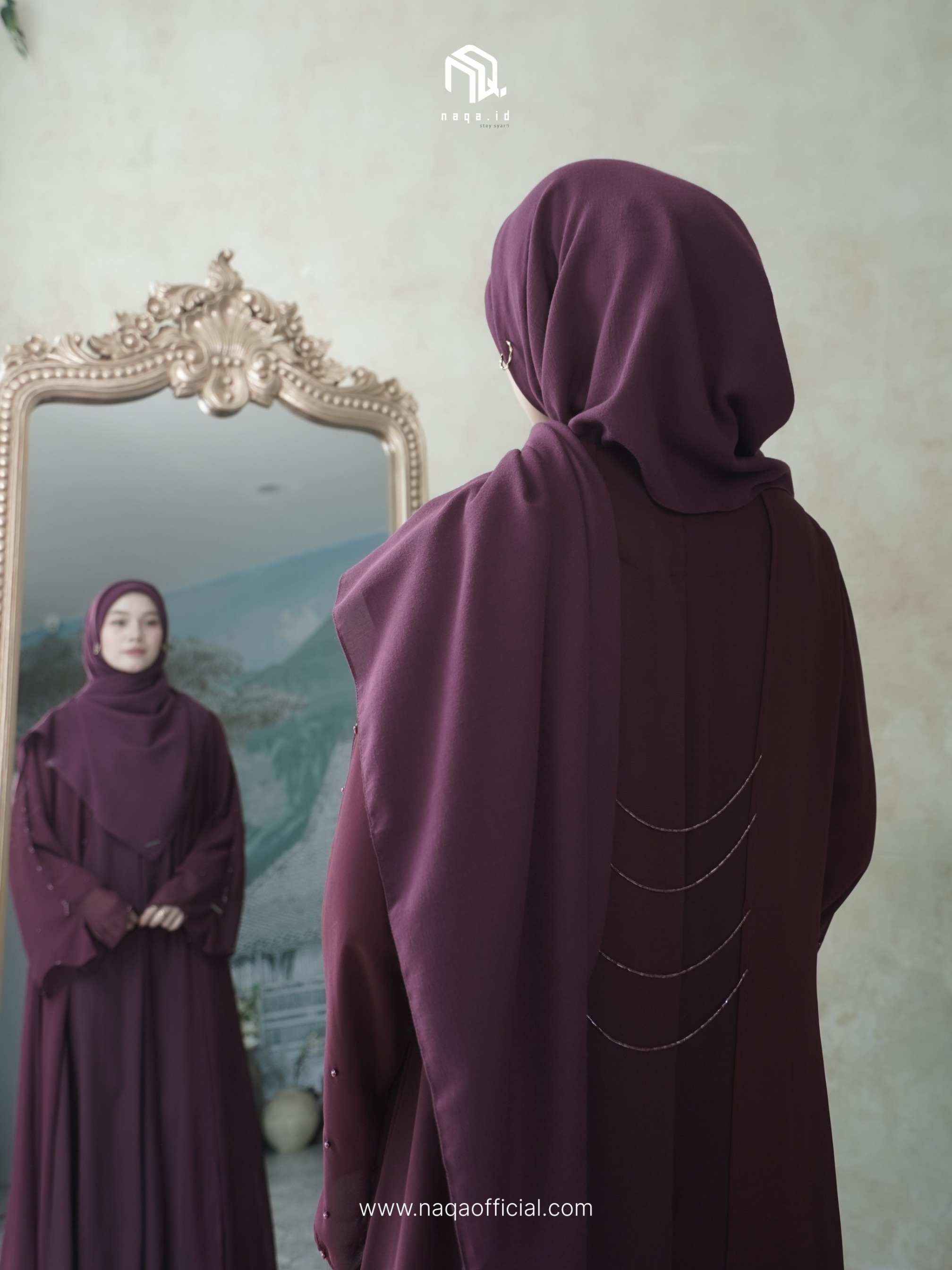 [READY STOCK] VALEEQA ABAYA - CARMINE by naqa.id