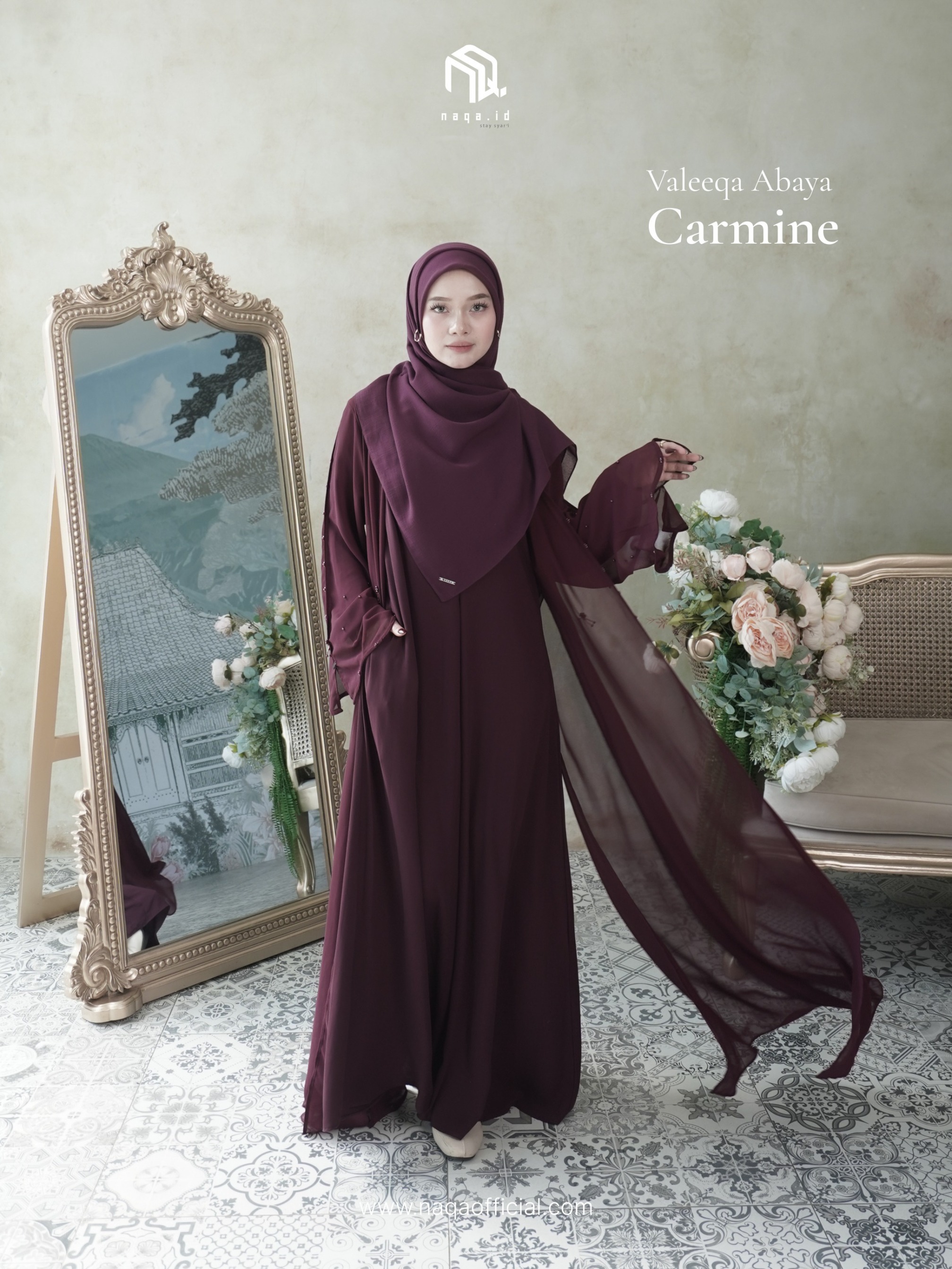 [READY STOCK] VALEEQA ABAYA - CARMINE by naqa.id