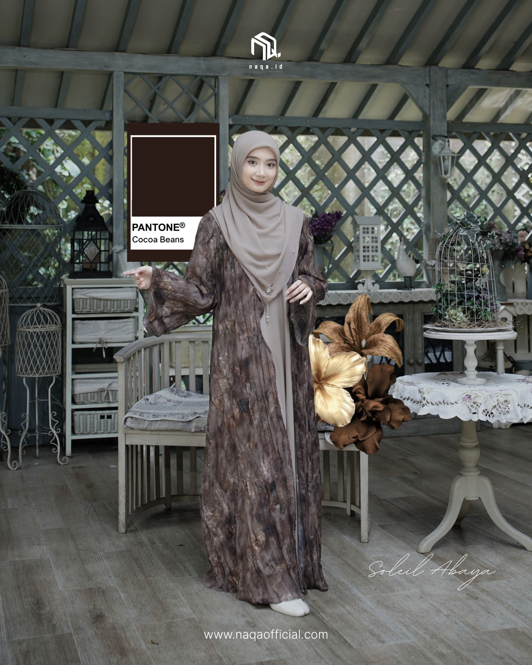 [READY STOCK] OUTER ONLY - SOLEIL ABAYA - COCOA BEANS by naqa.id