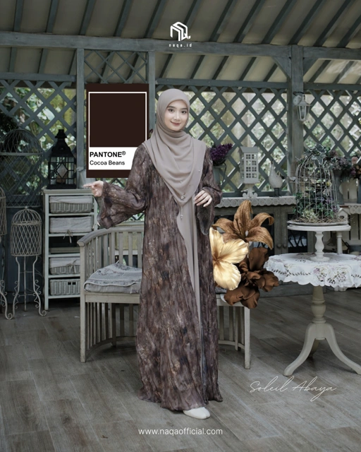 Image of [PRE ORDER] OUTER ONLY FREE HIJAB - SOLEIL ABAYA - COCOA BEANS by naqa.id