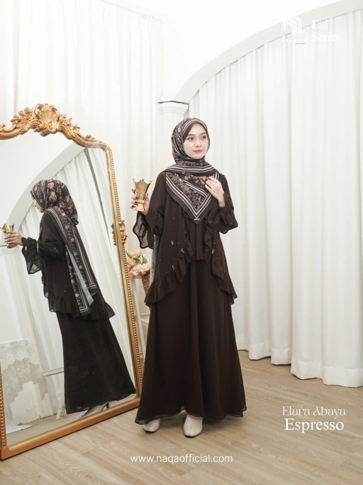 [PRE ORDER] ELARA ABAYA - ESPRESSO - by naqa.id