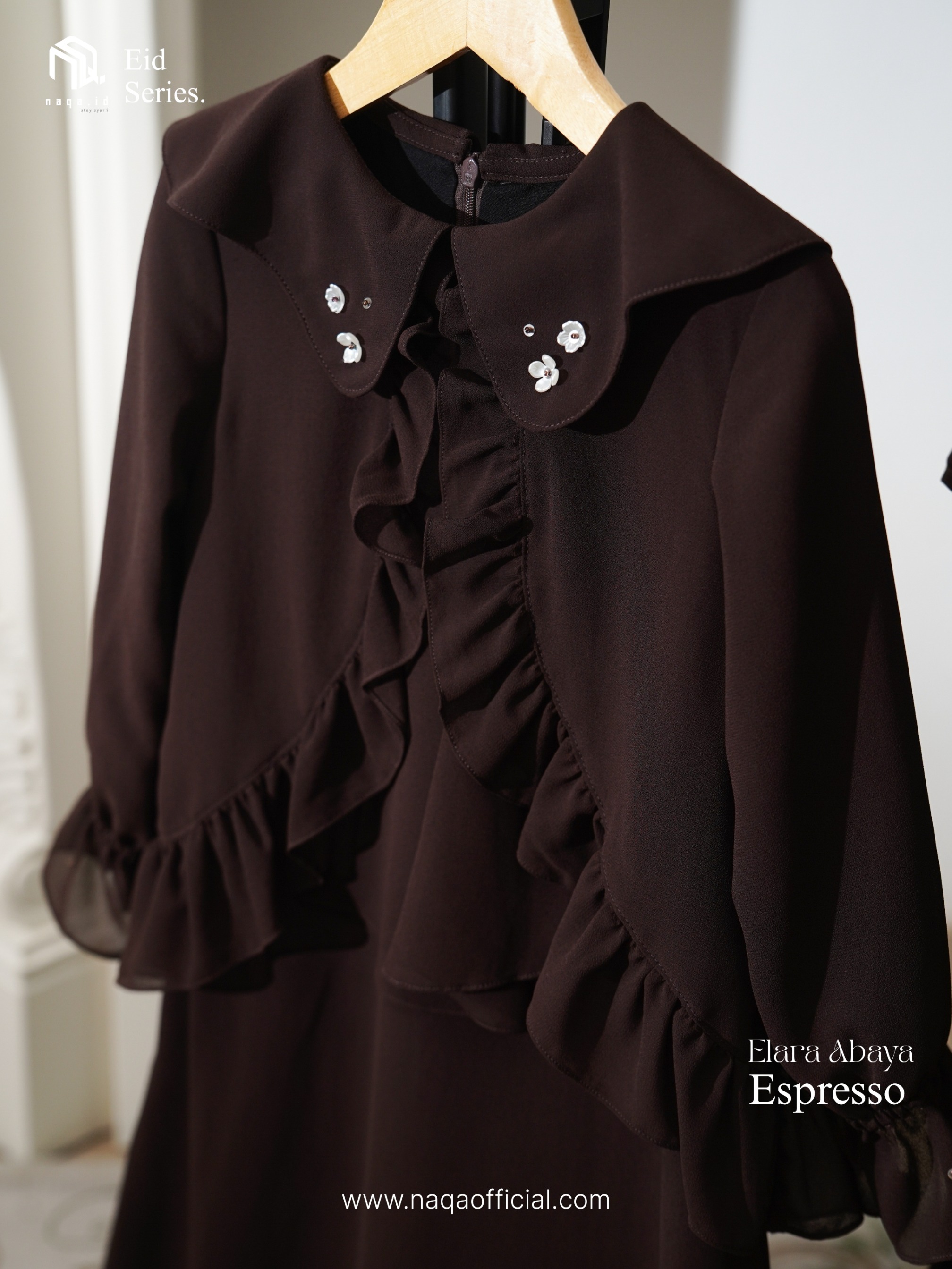 [PRE ORDER] ELARA ABAYA ANAK - ESPRESSO- by naqa.id