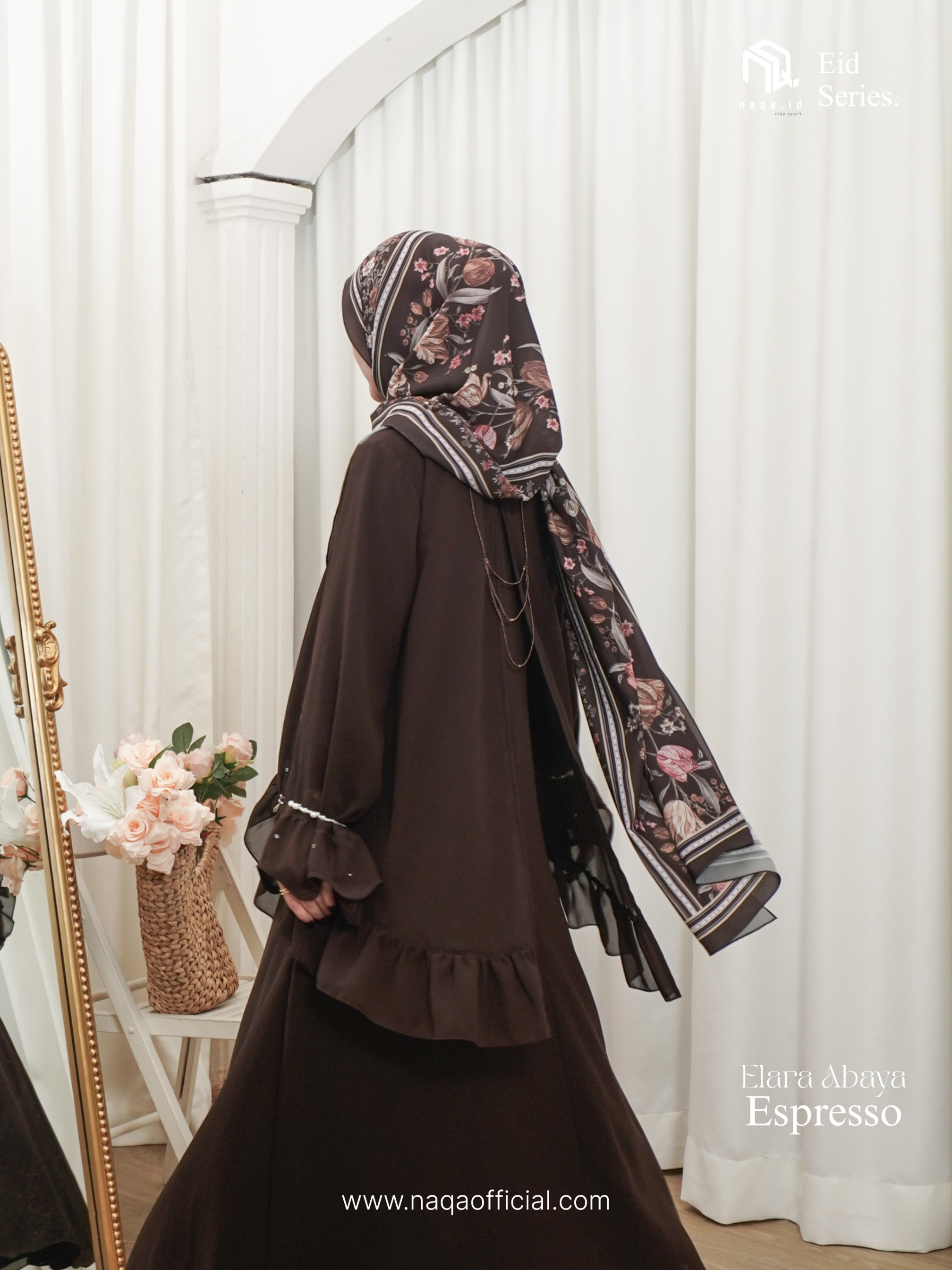 [PRE ORDER] ELARA ABAYA - ESPRESSO - by naqa.id