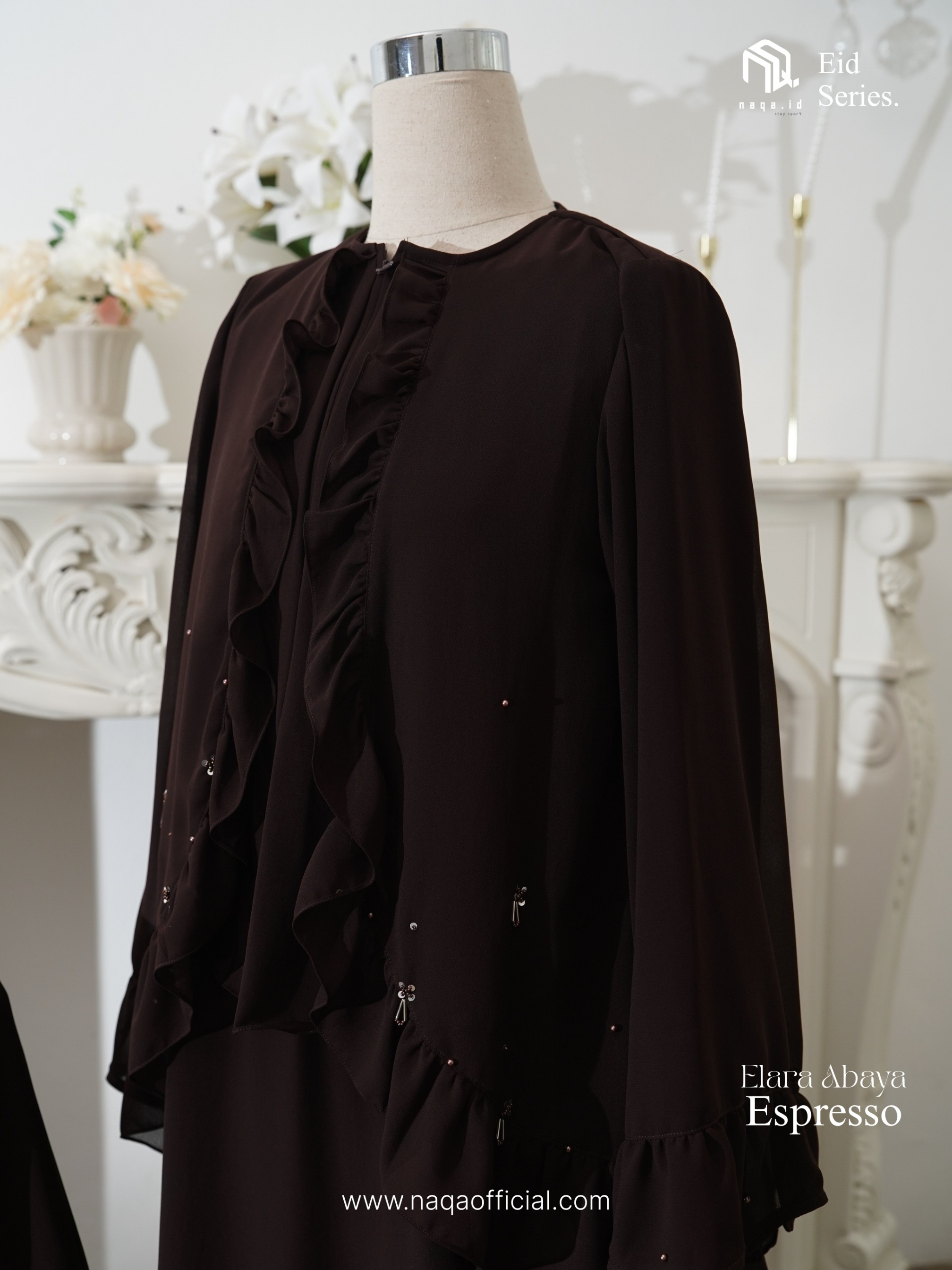 [PRE ORDER] ELARA ABAYA - ESPRESSO - by naqa.id