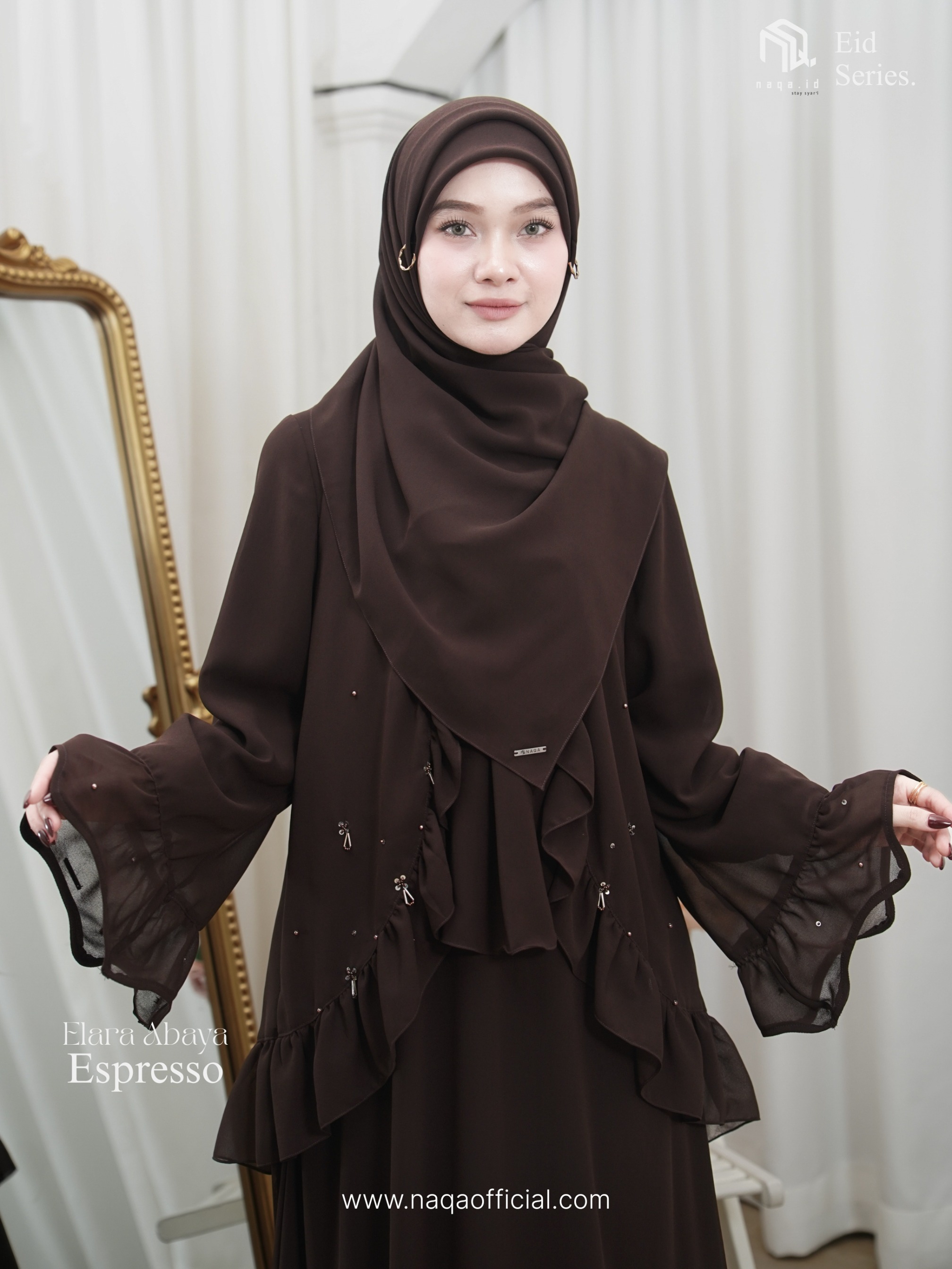 [PRE ORDER] ELARA ABAYA - ESPRESSO - by naqa.id